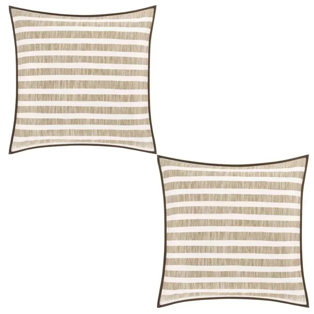 Oscar Oliver Vaughn Striped Euro Pillow Sham Set Of Two Cocoa Brown